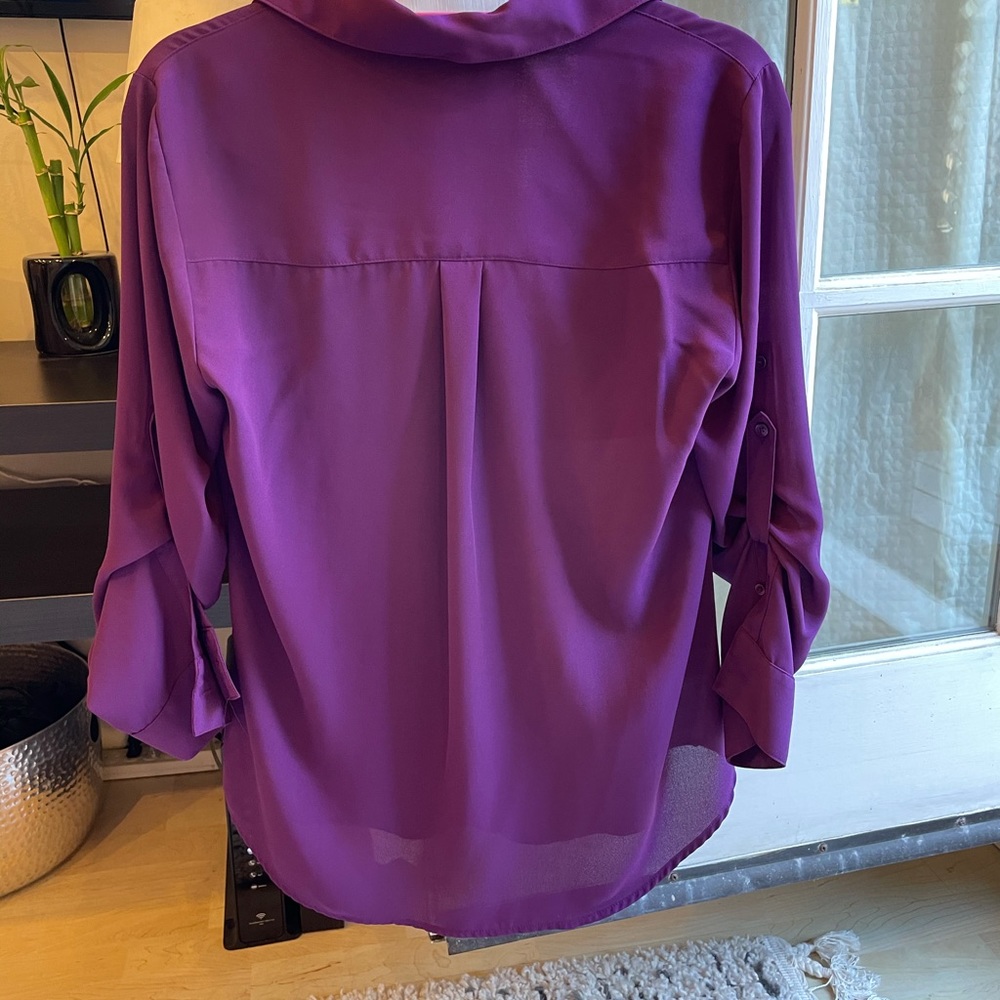Express Purple Button Down Size M - image 2